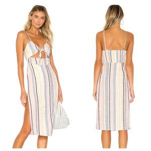 Majorelle Seashell Cut-out Midi Stripe Dress